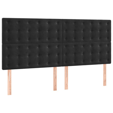 vidaXL Kopfteil Schwarz 180x5x118/128 cm Samt