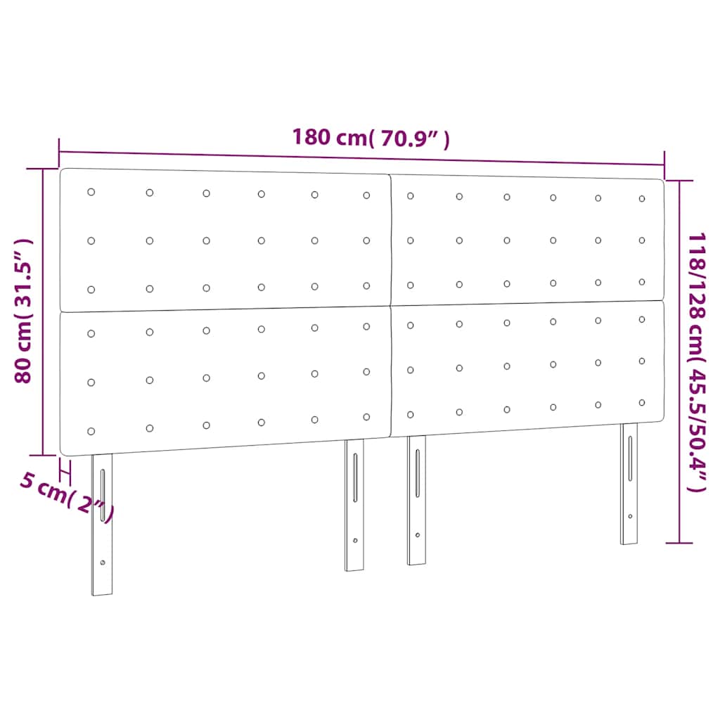 Kopfteil Dunkelblau 180x5x118/128 cm Samt
