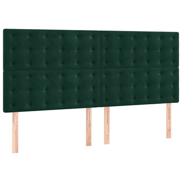 vidaXL Kopfteil Dunkelgrün 200 x 5 x 118/128 cm Samt
