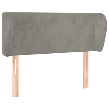 vidaXL Kopfteil mit Ohren Hellgrau 103x23x78/88 cm Samt