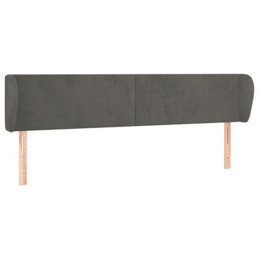 vidaXL Kopfteil mit Ohren Dunkelgrau 163x23x78/88 cm Samt