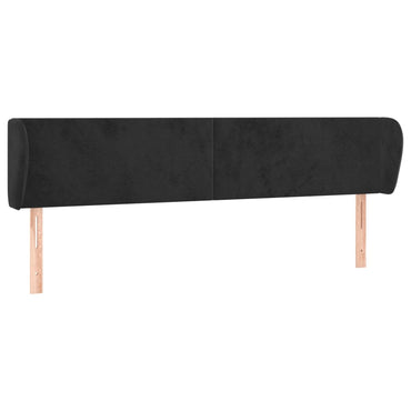 vidaXL Kopfteil mit Ohren Schwarz 183x23x78/88 cm Samt