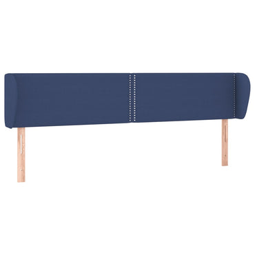 vidaXL Kopfteil mit Ohren Blau 203x23x78/88 cm Stoff
