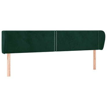 vidaXL Kopfteil mit Ohren Dunkelgrün 203x23x78/88 cm Samt