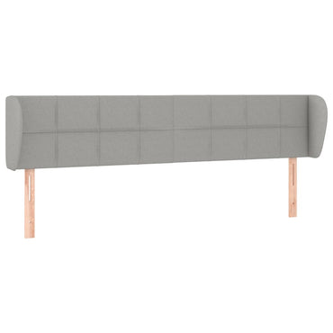 vidaXL Kopfteil mit Ohren Hellgrau 203x23x78/88 cm Stoff