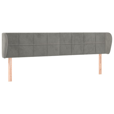vidaXL Tête de lit à oreilles Gris clair 163x23x78/88 cm Velours