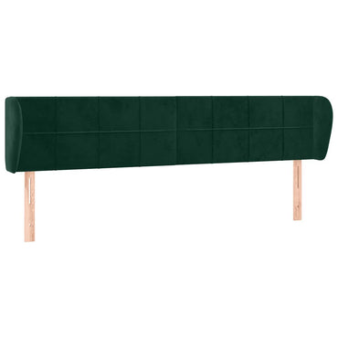 vidaXL Tête de lit à oreilles vert foncé 163x23x78/88 cm Velours