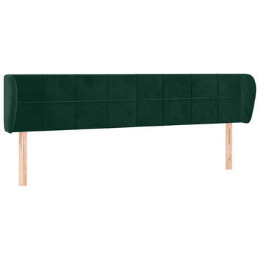 vidaXL Tête de lit à oreilles Vert foncé 183x23x78/88 cm Velours