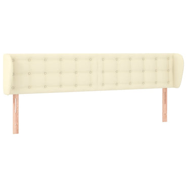 vidaXL Kopfteil mit Ohren Creme 203x23x78/88 cm Kunstleder