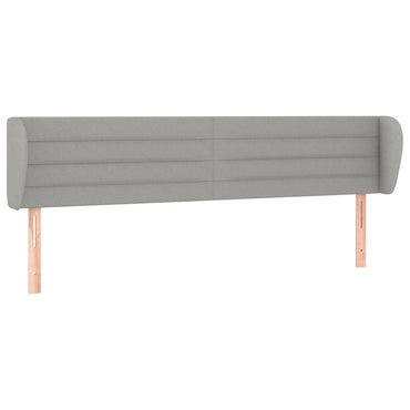 vidaXL Kopfteil mit Ohren Hellgrau 203x23x78/88 cm Stoff