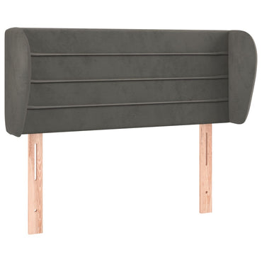 vidaXL Kopfteil mit Ohren Dunkelgrau 103x23x78/88 cm Samt