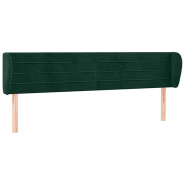 vidaXL Kopfteil mit Ohren Dunkelgrün 163x23x78/88 cm Samt