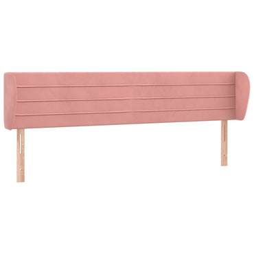 vidaXL Kopfteil mit Ohren Rosa 163x23x78/88 cm Samt