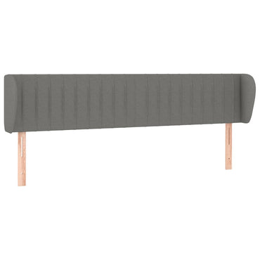vidaXL Kopfteil mit Ohren Dunkelgrau 163x23x78/88 cm Stoff