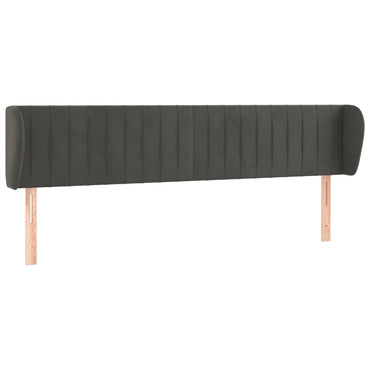 vidaXL Kopfteil mit Ohren Dunkelgrau 163x23x78/88 cm Samt