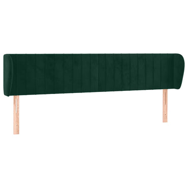 vidaXL Kopfteil mit Ohren Dunkelgrün 163x23x78/88 cm Samt