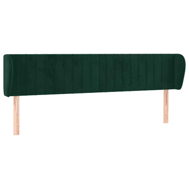 vidaXL Kopfteil mit Ohren Dunkelgrün 183x23x78/88 cm Samt