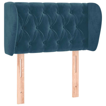 vidaXL Kopfteil mit Ohren Dunkelblau 83x23x78/88 cm Samt