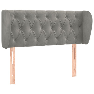 vidaXL Kopfteil mit Ohren Hellgrau 93x23x78/88 cm Samt