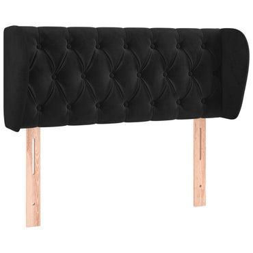 vidaXL Kopfteil mit Ohren Schwarz 93x23x78/88 cm Samt