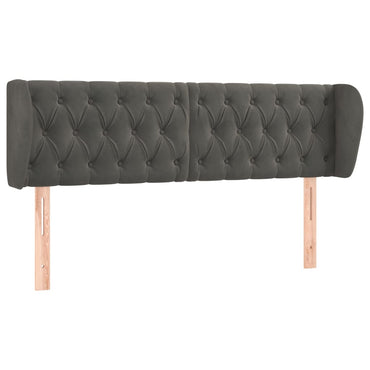 vidaXL Kopfteil mit Ohren Dunkelgrau 147x23x78/88 cm Samt