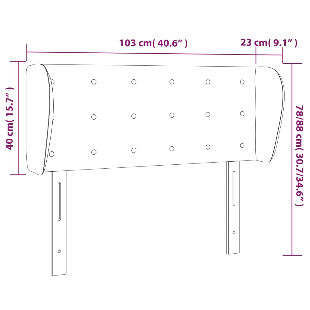 vidaXL Kopfteil mit Ohren Rosa 103x23x78/88 cm Samt