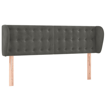 vidaXL Kopfteil mit Ohren Dunkelgrau 147x23x78/88 cm Samt