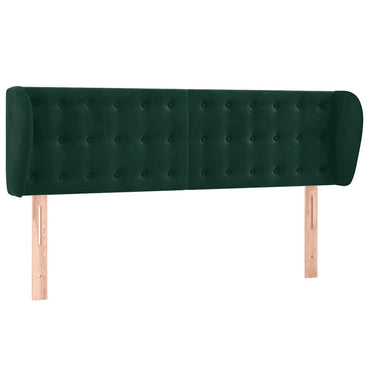 vidaXL Kopfteil mit Ohren Dunkelgrün 147x23x78/88 cm Samt