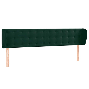 vidaXL Kopfteil mit Ohren Dunkelgrün 203x23x78/88 cm Samt