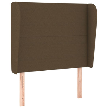 vidaXL Kopfteil mit Ohren Dunkelbraun 103x23x118/128 cm Stoff
