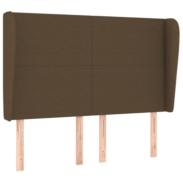 vidaXL Kopfteil mit Ohren Dunkelbraun 147x23x118/128 cm Stoff