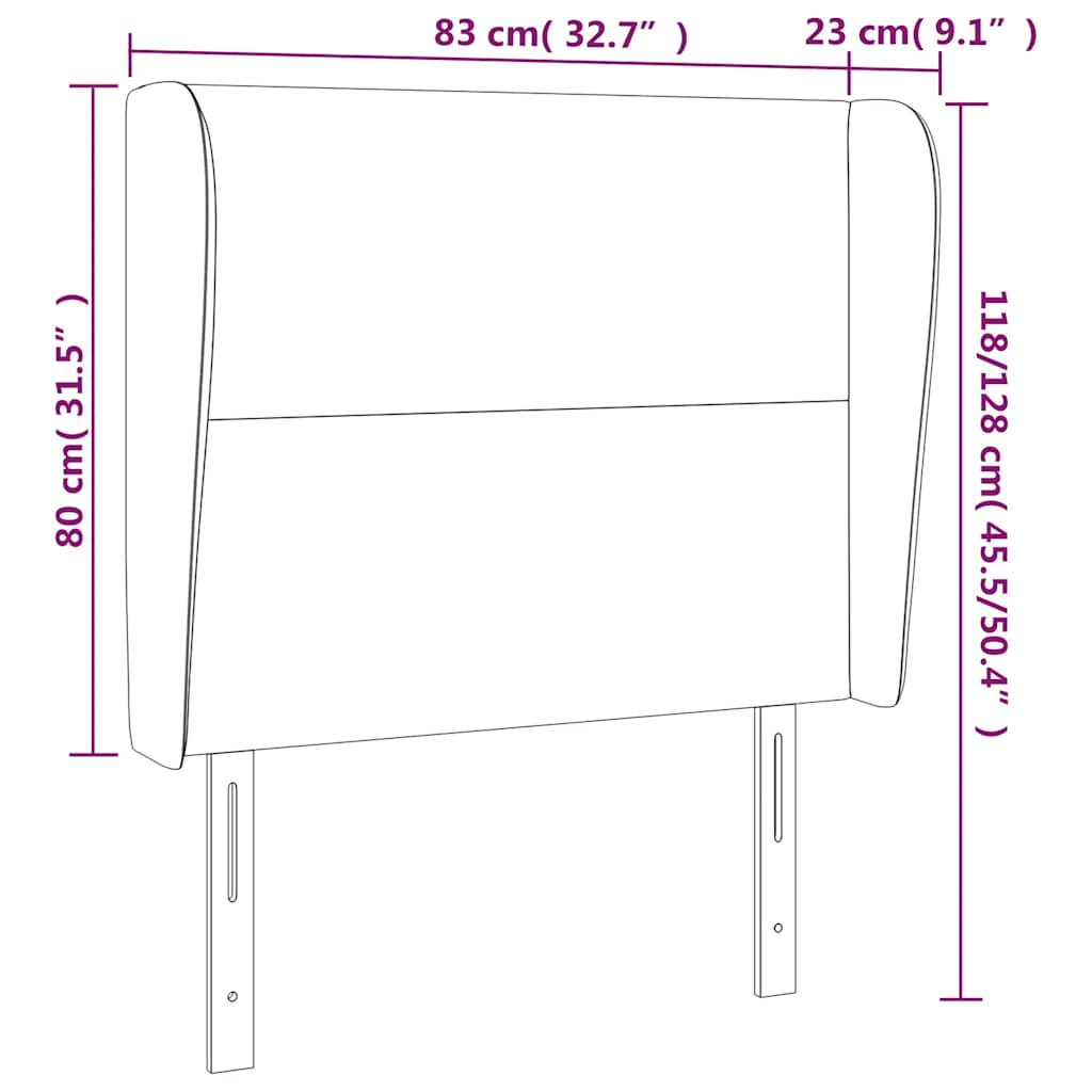 vidaXL Kopfteil mit Ohren Dunkelgrün 83x23x118/128 cm Samt