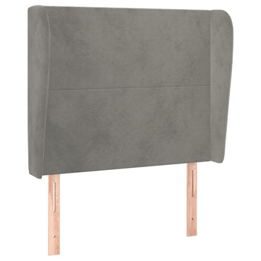 vidaXL Kopfteil mit Ohren Hellgrau 103x23x118/128 cm Samt