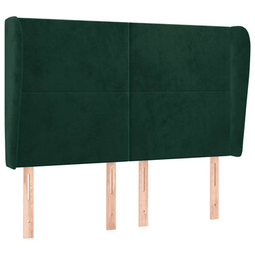 vidaXL Kopfteil mit Ohren Dunkelgrün 147x23x118/128 cm Samt
