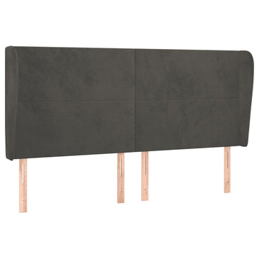 vidaXL Kopfteil mit Ohren Dunkelgrau 163x23x118/128 cm Samt