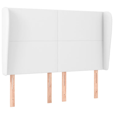 vidaXL Kopfteil mit Ohren Weiß 147x23x118/128 cm Kunstleder