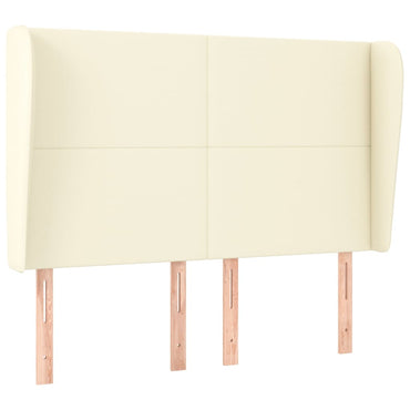 vidaXL Kopfteil mit Ohren Creme 147x23x118/128 cm Kunstleder