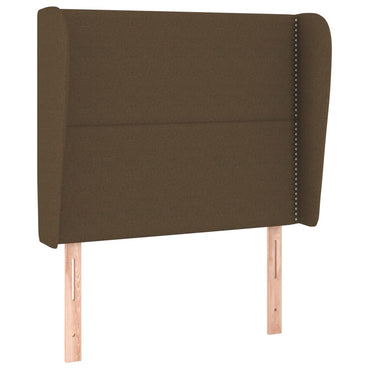 vidaXL Kopfteil mit Ohren Dunkelbraun 93x23x118/128 cm Stoff