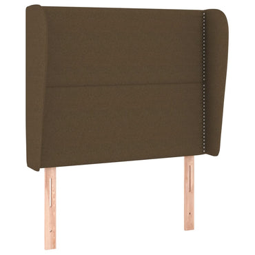 vidaXL Kopfteil mit Ohren Dunkelbraun 103x23x118/128 cm Stoff