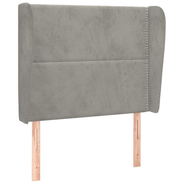 vidaXL Kopfteil mit Ohren Hellgrau 83x23x118/128 cm Samt