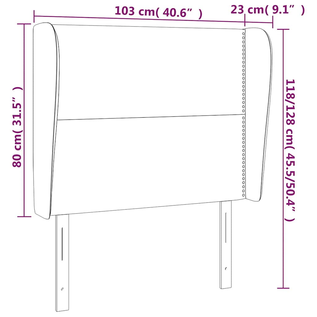 vidaXL Kopfteil mit Ohren Dunkelgrün 103x23x118/128 cm Samt