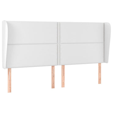 vidaXL Kopfteil mit Ohren Weiß 203x23x118/128 cm Kunstleder