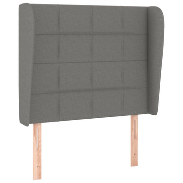 vidaXL Kopfteil mit Ohren Dunkelgrau 83x23x118/128 cm Stoff