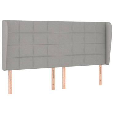 vidaXL Kopfteil mit Ohren Hellgrau 203x23x118/128 cm Stoff