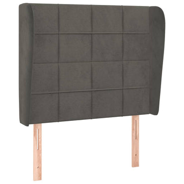vidaXL Kopfteil mit Ohren Dunkelgrau 83x23x118/128 cm Samt