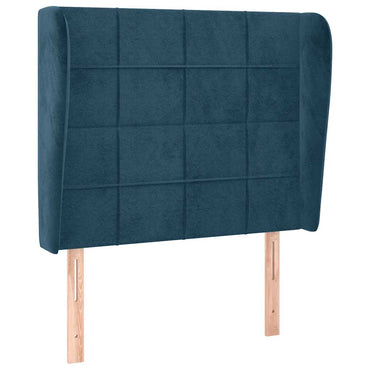 vidaXL Kopfteil mit Ohren Dunkelblau 83x23x118/128 cm Samt