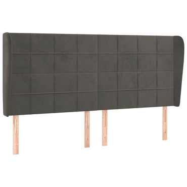 vidaXL Kopfteil mit Ohren Schwarz 163x23x118/128 cm Samt