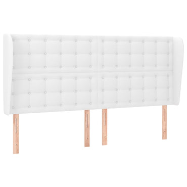vidaXL Kopfteil mit Ohren Weiß 163x23x118/128 cm Kunstleder