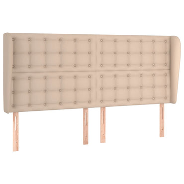 vidaXL Kopfteil mit Ohren Cappuccino-Braun 163x23x118/128cm Kunstleder