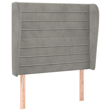 vidaXL Kopfteil mit Ohren Hellgrau 83x23x118/128 cm Samt